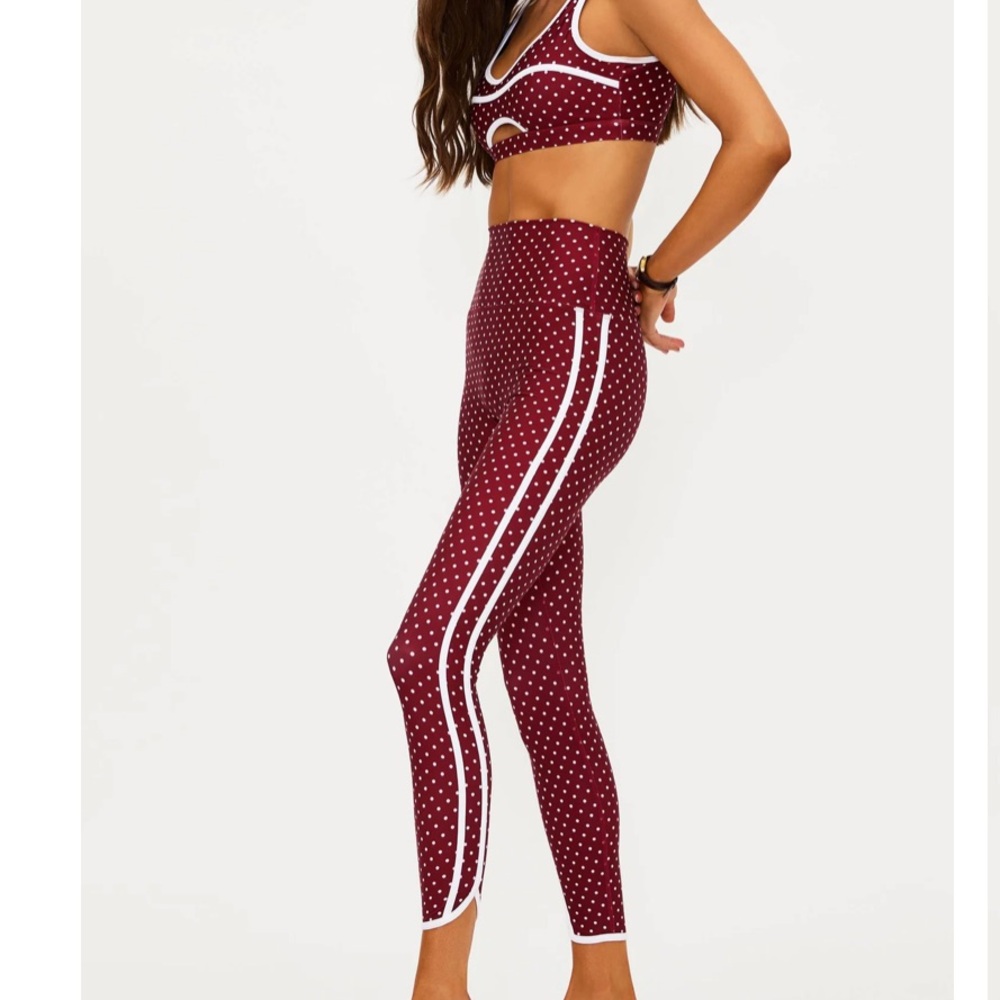BEACH RIOT SPORT Rella Crimson Polka Dot Leggings NWOT